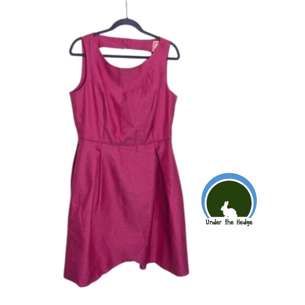 Jane Summers Fuchsia Basketweave Silk Cotton Occasion Dress Size 14 Party